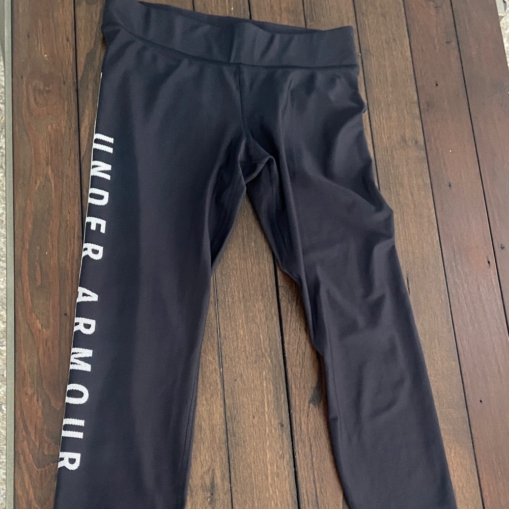 NWTUnder Armour Midnight Black Active Leggings size-L - Picture 3 of 10